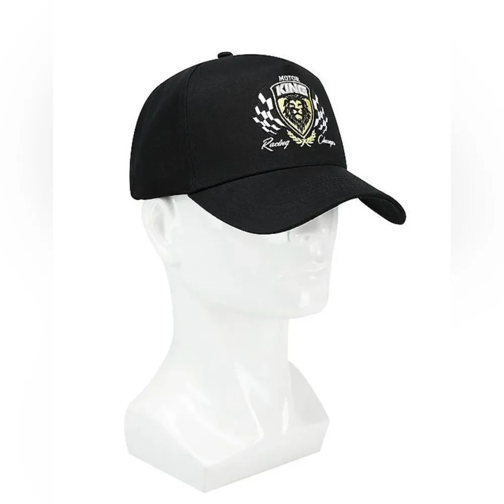 NWT Wembley Men’s Black Motor King Embroidered Baseball Cap - Snap Back